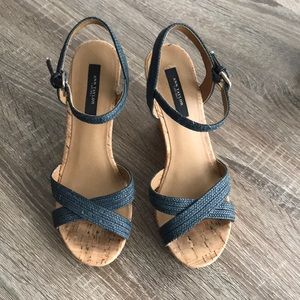 Ann Taylor Bryan Colorblock Cork Wedge